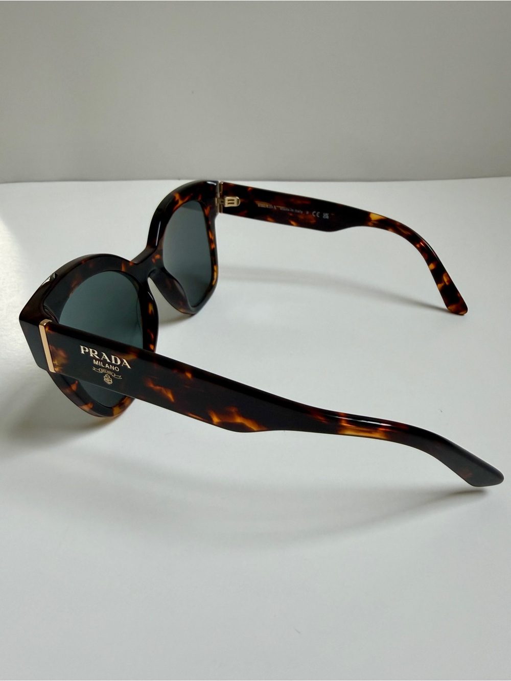 Authentic Prada PR 17ZS Tortoise Cat Eye Square Polarized Sunglasses w/ Case - Picture 9 of 15